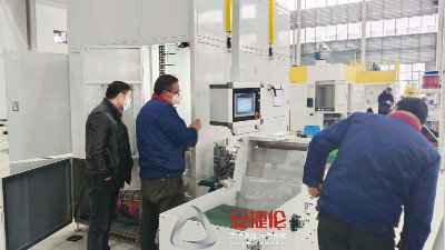汽車減震零部件客戶到訪安捷倫 驗收新設備鏈式自動滾涂機